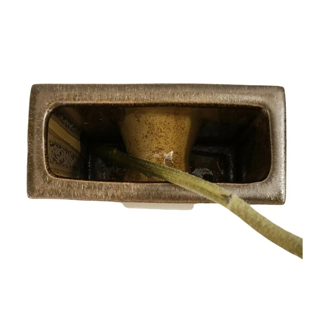 Modern Deco Square Hole Vase  Drip Glaze Plant‎ Flower Vessel 7